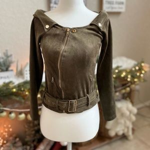 Cute olive jacket from fashion nova with gold accents.  great condition